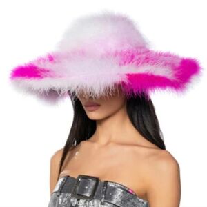 Genuine Feathers Wide Brim Hat